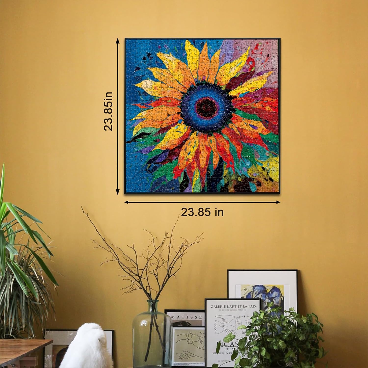 PICKFORU Sunflower Puzzle for Adults 1000 Pieces - Colorful Gradient Flower Fine Art Jigsaw, Floral Painting as Sunflower Decor