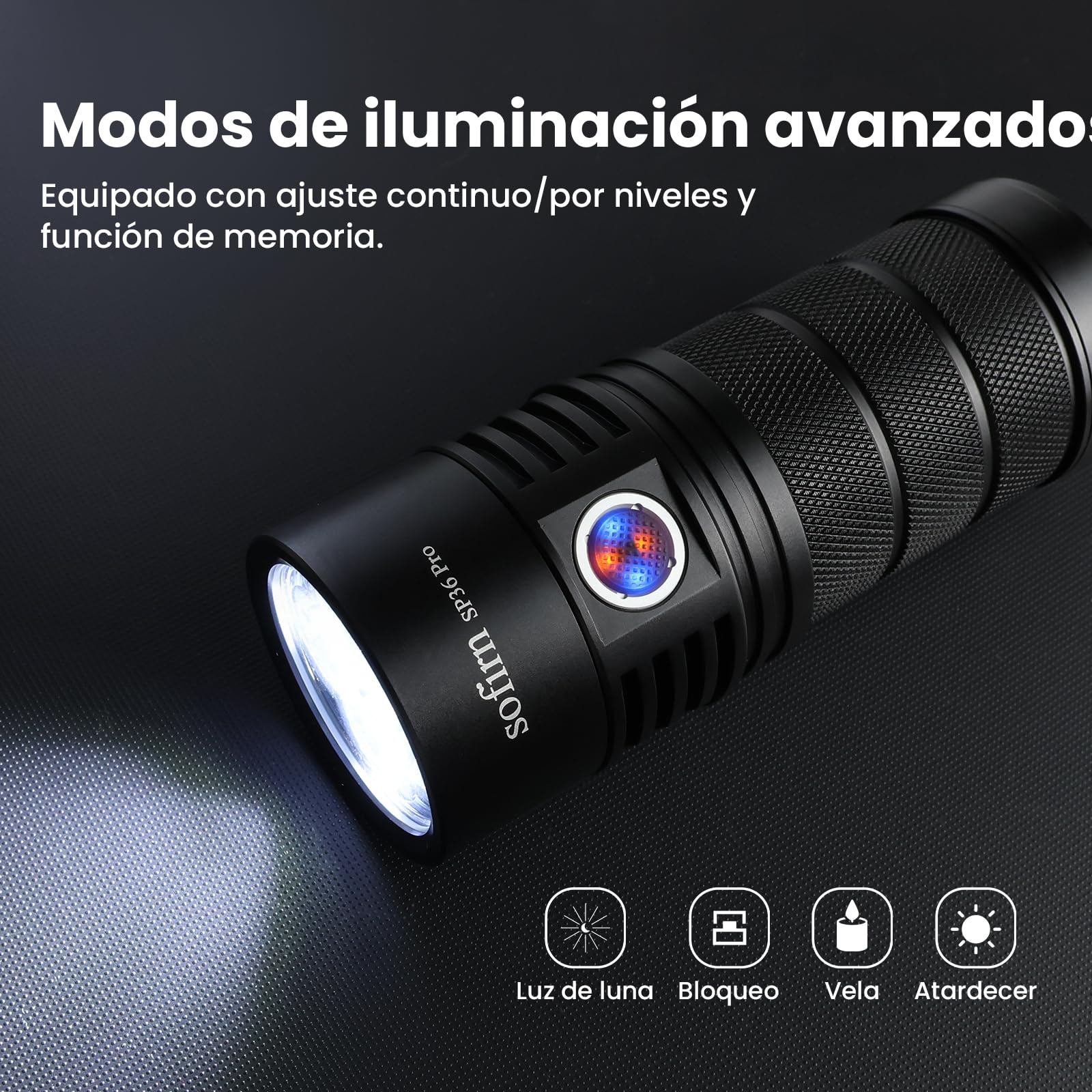 Linternas Led Alta Potencia Sofirn 8000LM, Anduril2 Con Modos Ricos, Linterna Led Recargable Con USB-C, Impermeable IPX8, 4 LED, Adecuada Para Camping, Pesca Y Emergencias