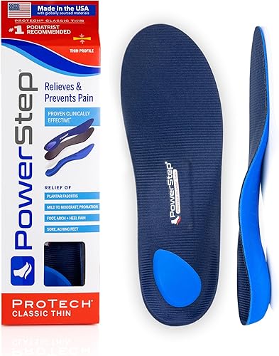PowerStep ProTech Classic - Plantillas ortopédicas de grado médico para aliviar el dolor de arco, hechas para aliviar la fascitis plantar + dolor de