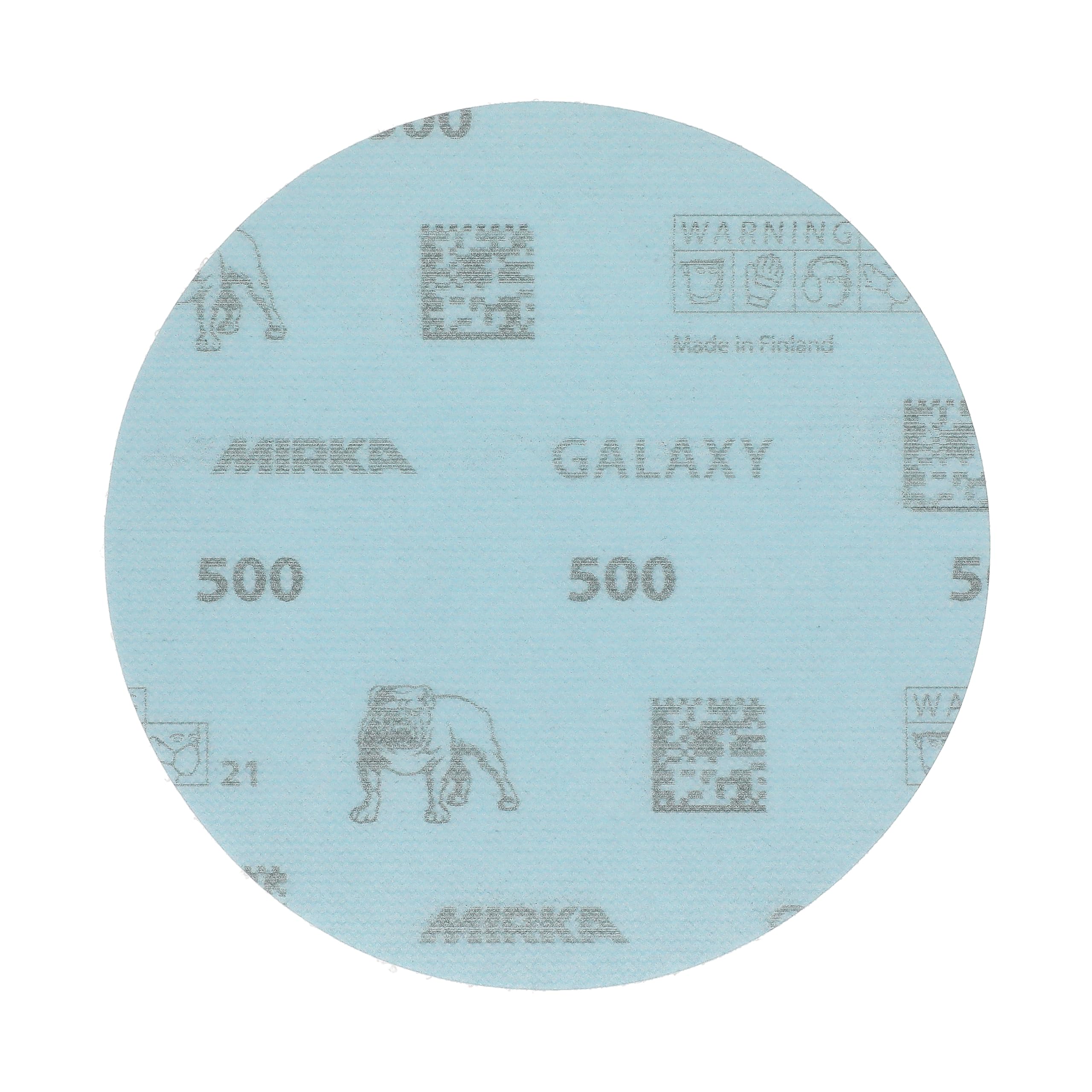 Mirka GalaxySandpaper - Carta abrasiva da 125 mm, grana 500, 50 dischi/confezione, gancio e anello, abrasiva di alta qualità per resina epossidica, legno, metallo, tecnologia anti-intasamento e