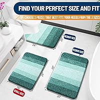 Vista 231 de OLANLY Juego de 2 alfombras de baño de 2 piezas, alfombras de baño de microfibra suave y absorbente y alfombra de inodoro con contorno