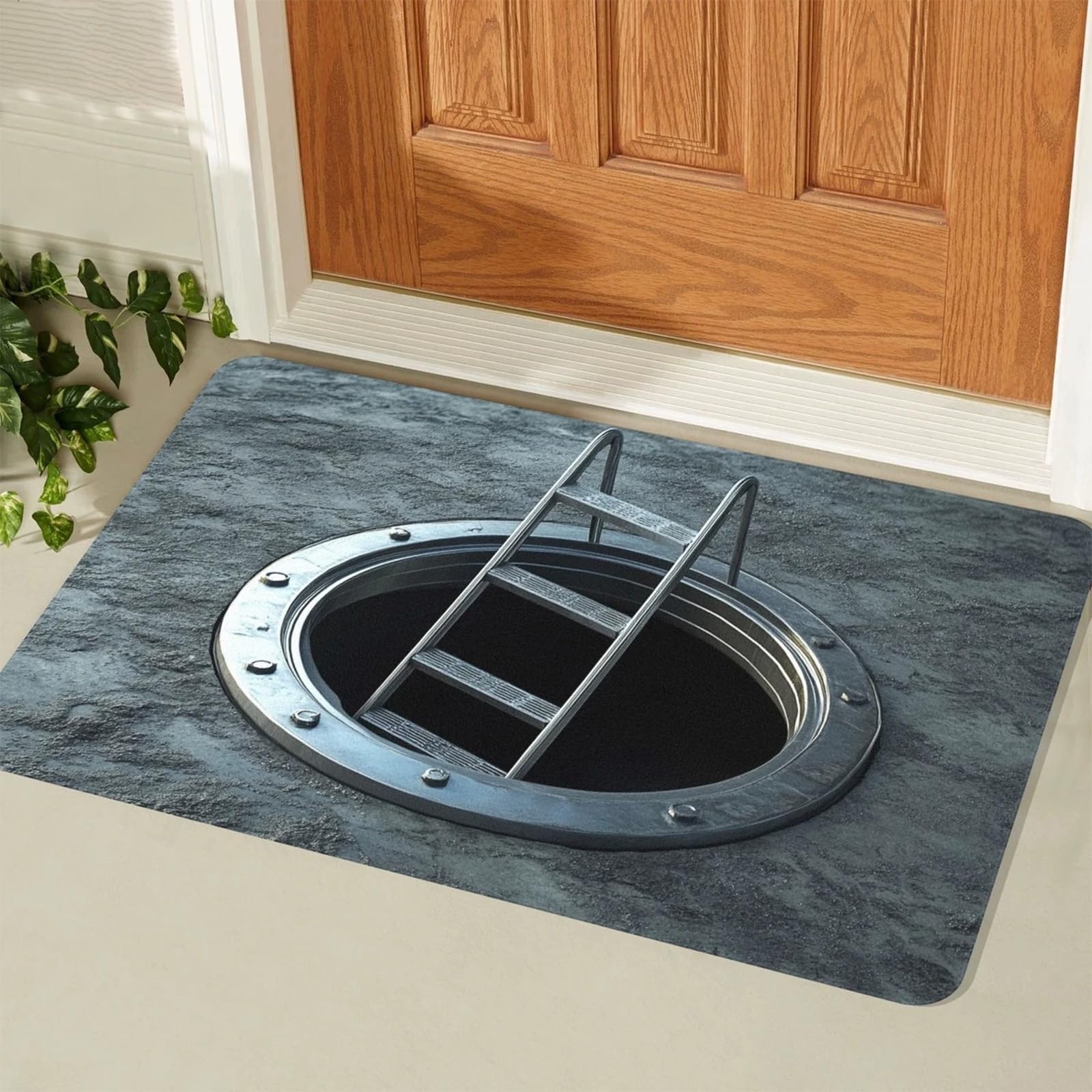 3D Hole Rug, Rugs That Look like a Hole, Trap 3D Rugs Optical Illusion Bottomless Non-slip Doormat, Optical Illusion Rug for Door Entrance, Bathroom, Stairs, Playroom, Living Room (A4,30*40cm)