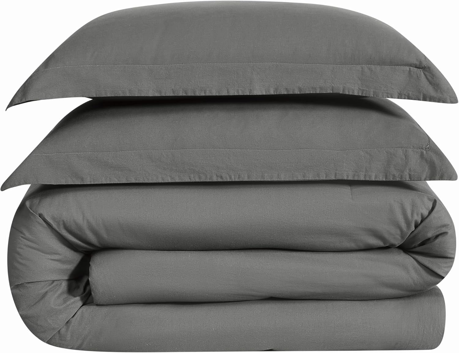 Frye Vintage Washed 100% Cotton 3-Piece King Comforter Set in Grey, Solid Color, Oeko-TEX Certified - Image 3