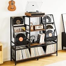 Uieke Large Record Player Stand, Holds up to 500+ Albums