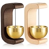 Zonon 2 Pcs Magnetic Wooden Wind Chime Doorbell Decoration Shopkeepers Bell for Door Opening C Shape for Housewarming Gift Refrigerator Room Garden Restaurant (Black Walnut,Nature Beech)