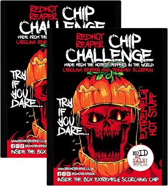 Red Hot Reaper   2pack Challenge Hottest Chip   Halloween Carolina Reaper Spicy Challenge - Stupidly Spicy Hot Chip