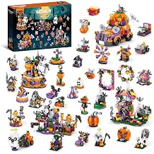 Nueris 2026 Halloween Advent Calendar kits 31-Day Spooky Building Blocks Countdown Calendar Sets Build Your Haunted House with Ghosts, Bats & Pumpkins! Fun Construction Toy Gift for Ages 8+1328PCS