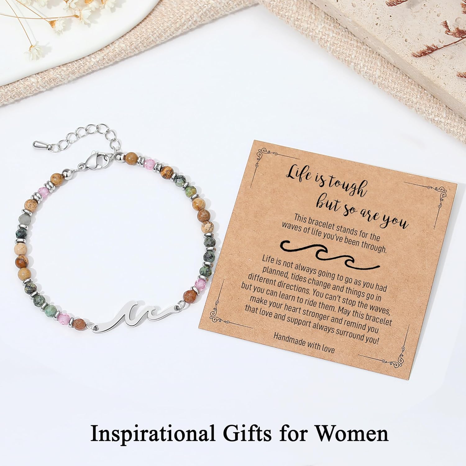 TONY & SANDY Friend Gifts for Women, Unique Valentine's Day Gifts for Her, Sister Gifts from Sister, Wave Bracelet, Christmas Birthday Gifts for Women, Bestie Friendship Bracelets - Image 4