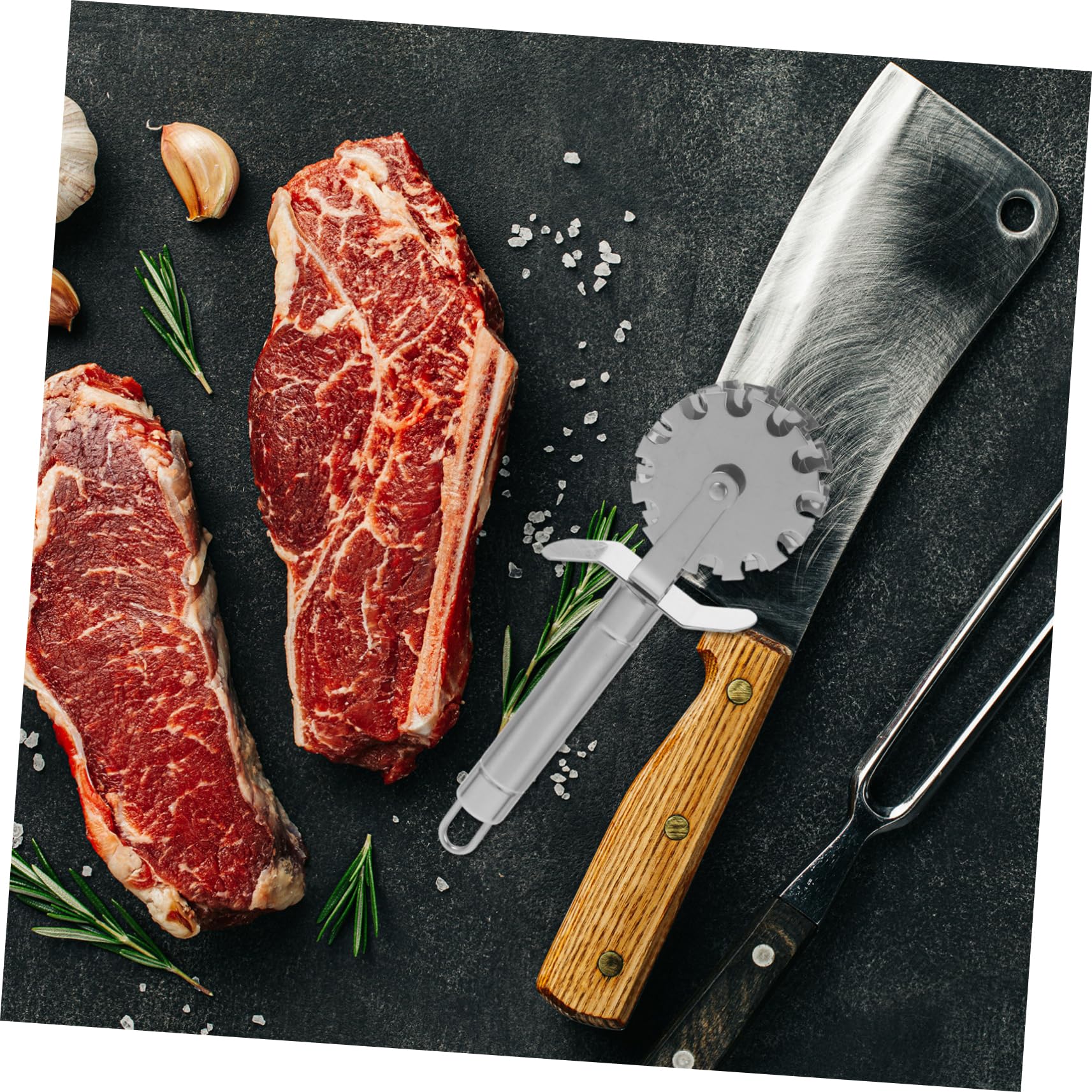 FUNOMOCYA 1pc Steak Tenderizer Meat Beef Tenderizing Dough Punch Wheel Steak Gadgets for Home Kitchen Tenderizer Tool Mallet Food Grinder Beef Tenderizer Poultry Roller Stainless Steel