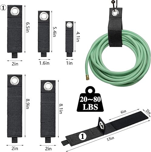 Miniatura 3 de Paquete de 10 soportes para cables de extensión, correa de almacenamiento de gancho y bucle, organizador de cuerda para colgar cables, mangueras,