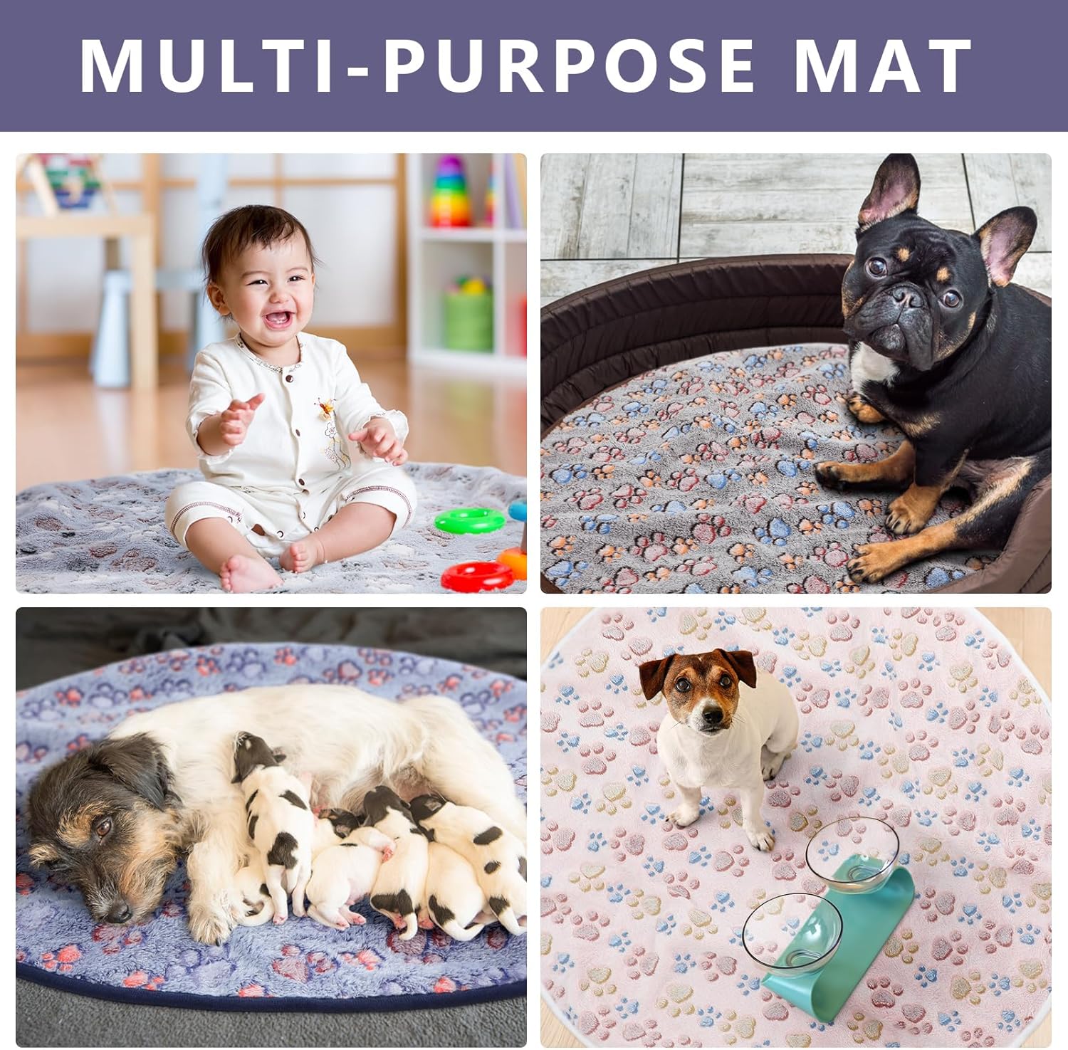 4 Pack Washable Whelping Pad Whelping Supplies Absorbent Reusable Puppy Training Pads Reusable Dog Mat for Floor Non Slip Washable Pee Mat for Dogs(Fresh Color,32 Inch)