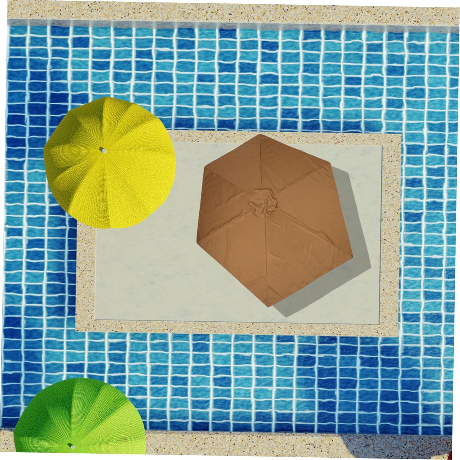 Outdoor Patio Umbrella Replacement Canopy Ribs Polyester for Gardens Yards and Beach Settings Stylish and Versatile Parasol Shade Cover