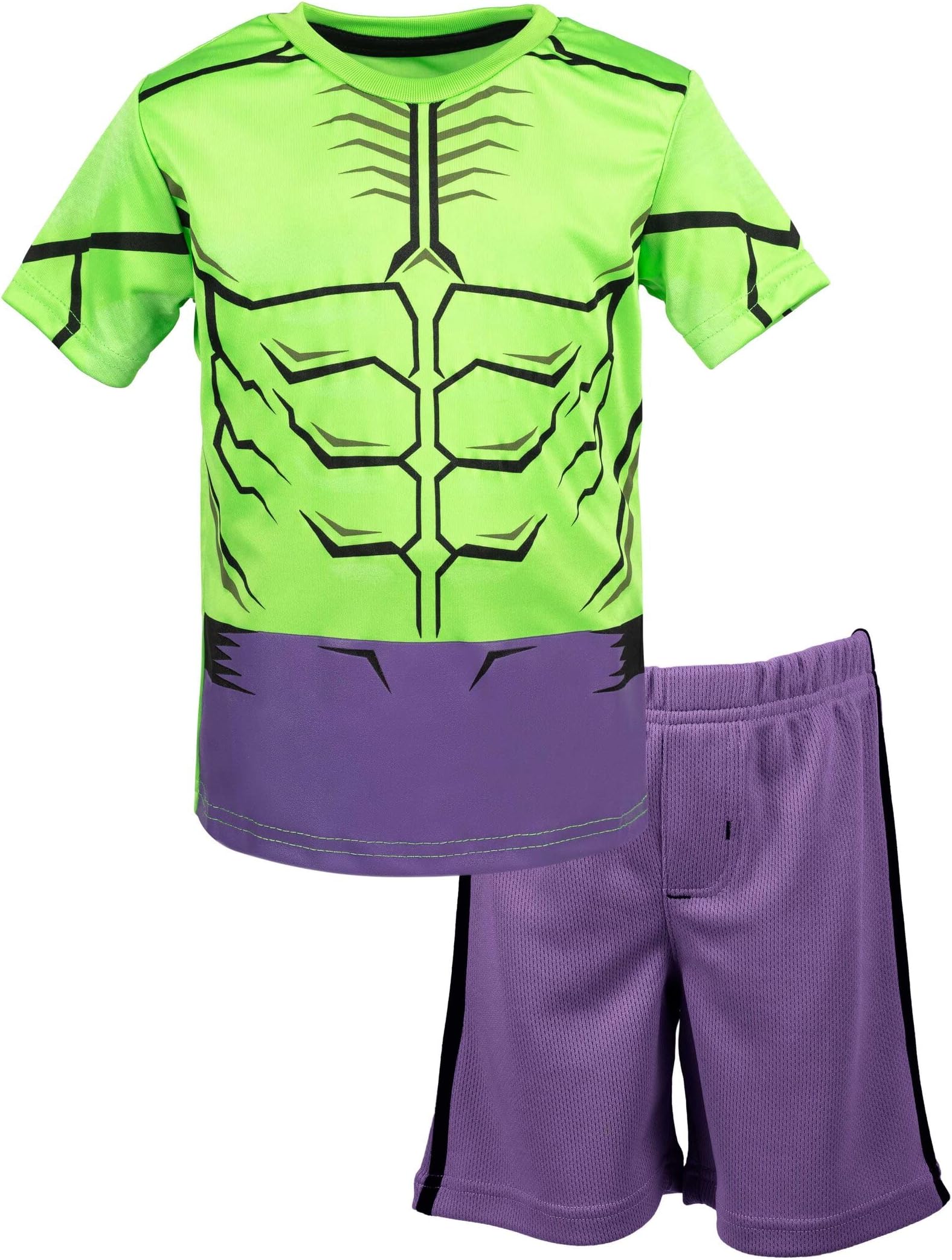 Marvel Avengers Captain America Iron Man Venom Hulk Cosplay Athletic T-Shirt and Shorts Outfit Set Toddler to Little Kid