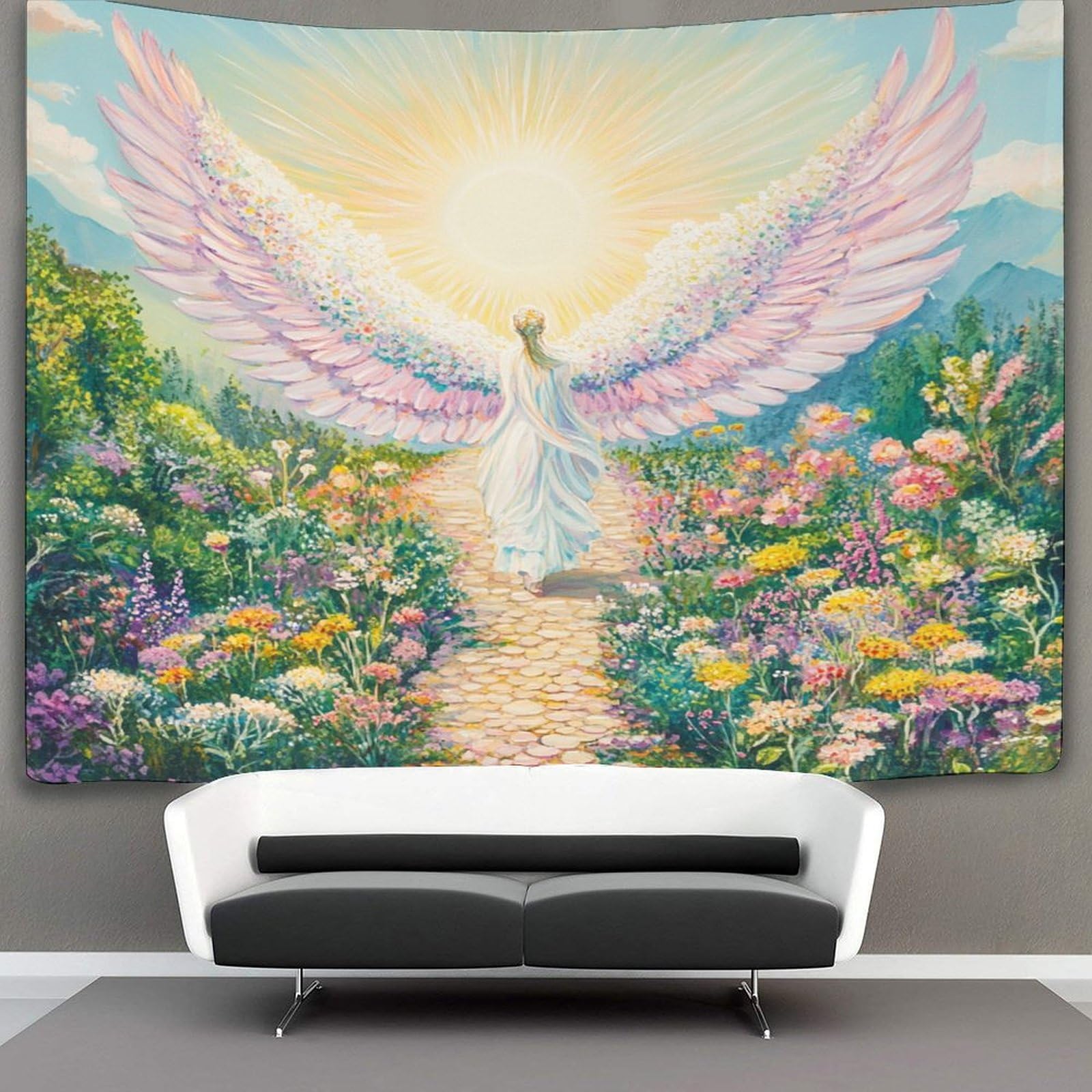 kaiyun Angel Wings Tapestry The Way Forward Wall Hanging Bedroom Home Decor 180cmx230cm