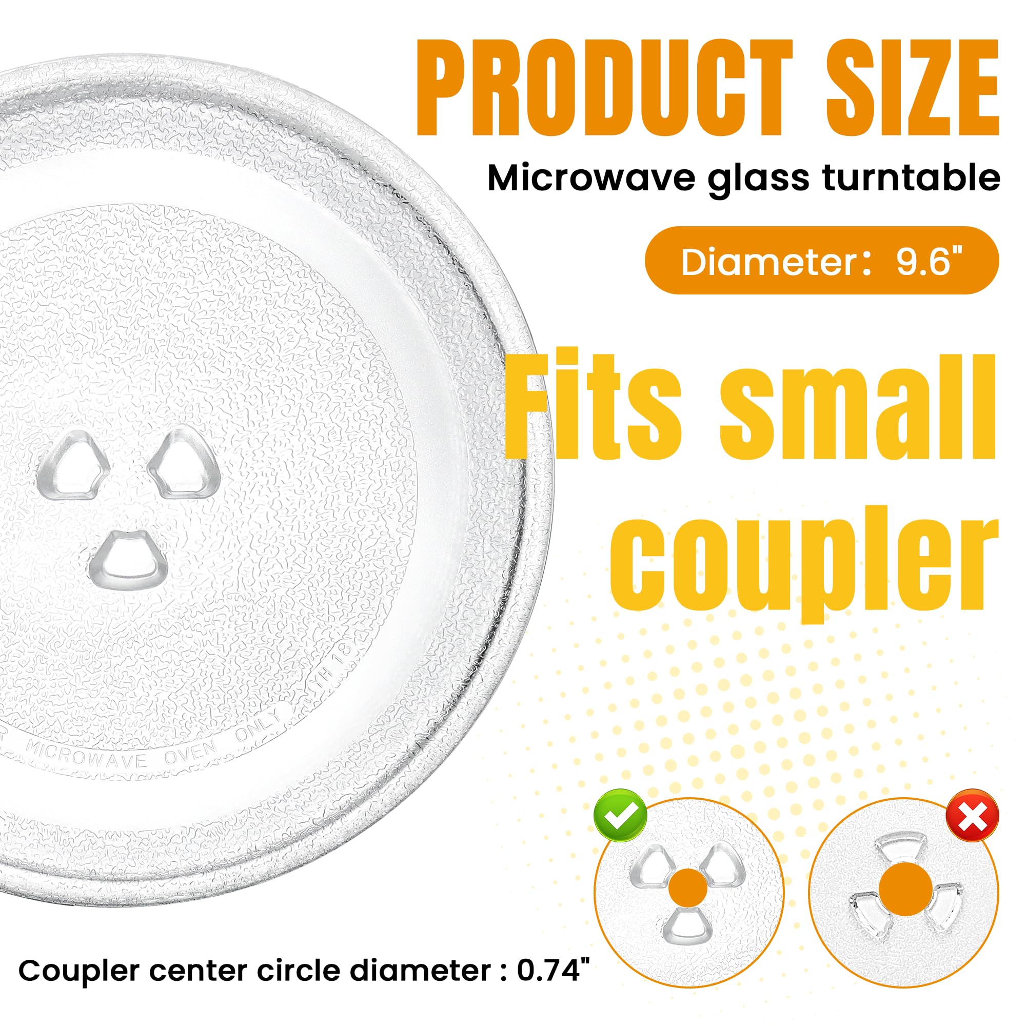 Kleiner 24,5 cm Mikrowellen-Glasteller für kleine Mikrowellen-Glasdrehteller