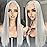 BLL Grey Lace Front Wig, 13x4 Silver Synthetic Wig Pre Plucked Small Knots Ready to Wear Long Straight Gray Glueless Wigs For Black Women Natural Density 26inch Suitable For Daily Party Wear