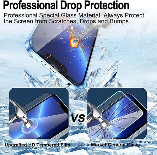 Miniatura 4 de VANAVAGY Protector de pantalla de vidrio compatible con iPhone 13 Pro de 6.1 pulgadas, 2 unidades, resistente a los arañazos, protector de lente de
