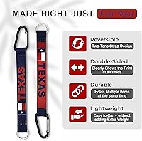 Vista 2 de EASTEX Llavero con cordón de bandera de Texas, cordón de identificación para llaves de identificación, insignias, llavero para mujeres y hombres