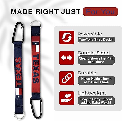 Miniatura 2 de EASTEX Llavero con cordón de bandera de Texas, cordón de identificación para llaves de identificación, insignias, llavero para mujeres y hombres