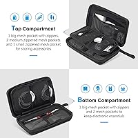 Vista 4 de ProCase - Bolsa organizadora de viaje grande para MacBook, adaptador de corriente, cables, organizador de tecnología, disco duro, unidad flash USB