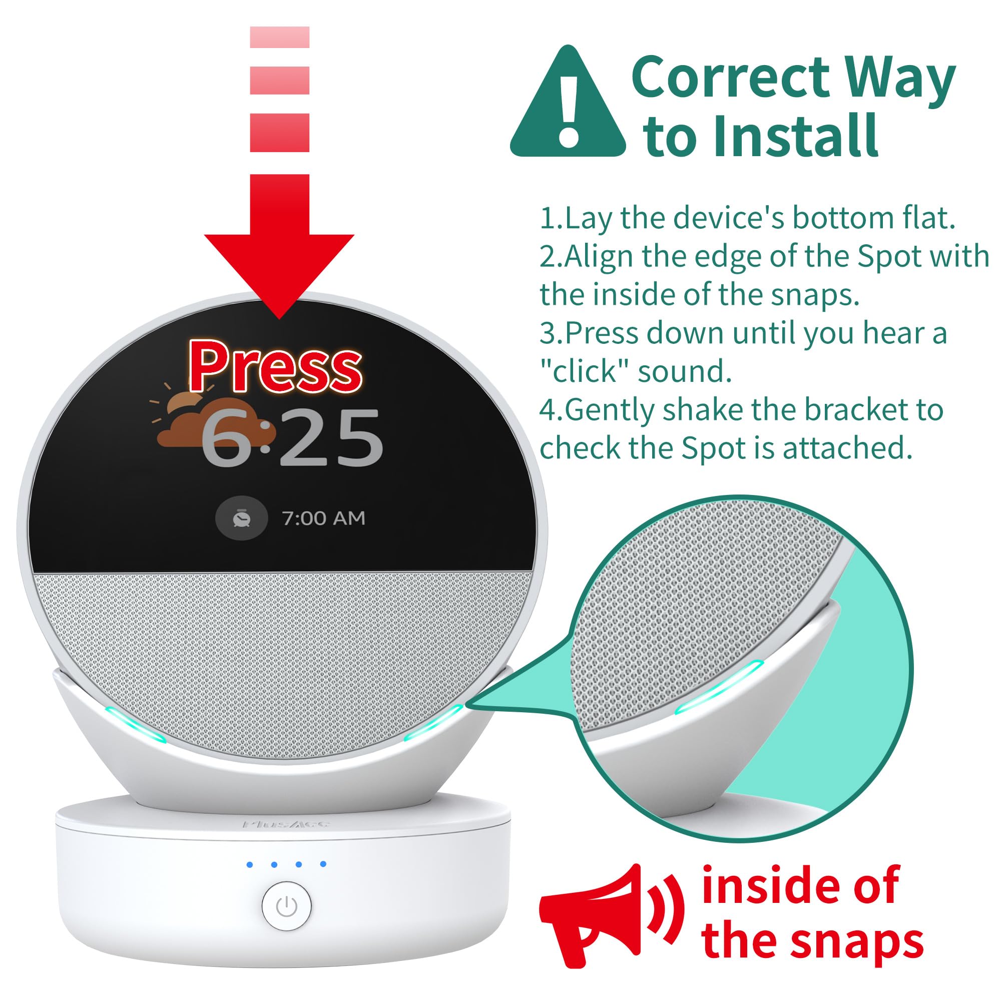 Dock Ricarica Portatile Per Spot Con Batteria 5000mAh - USB-C, Nero, Base Antiscivolo