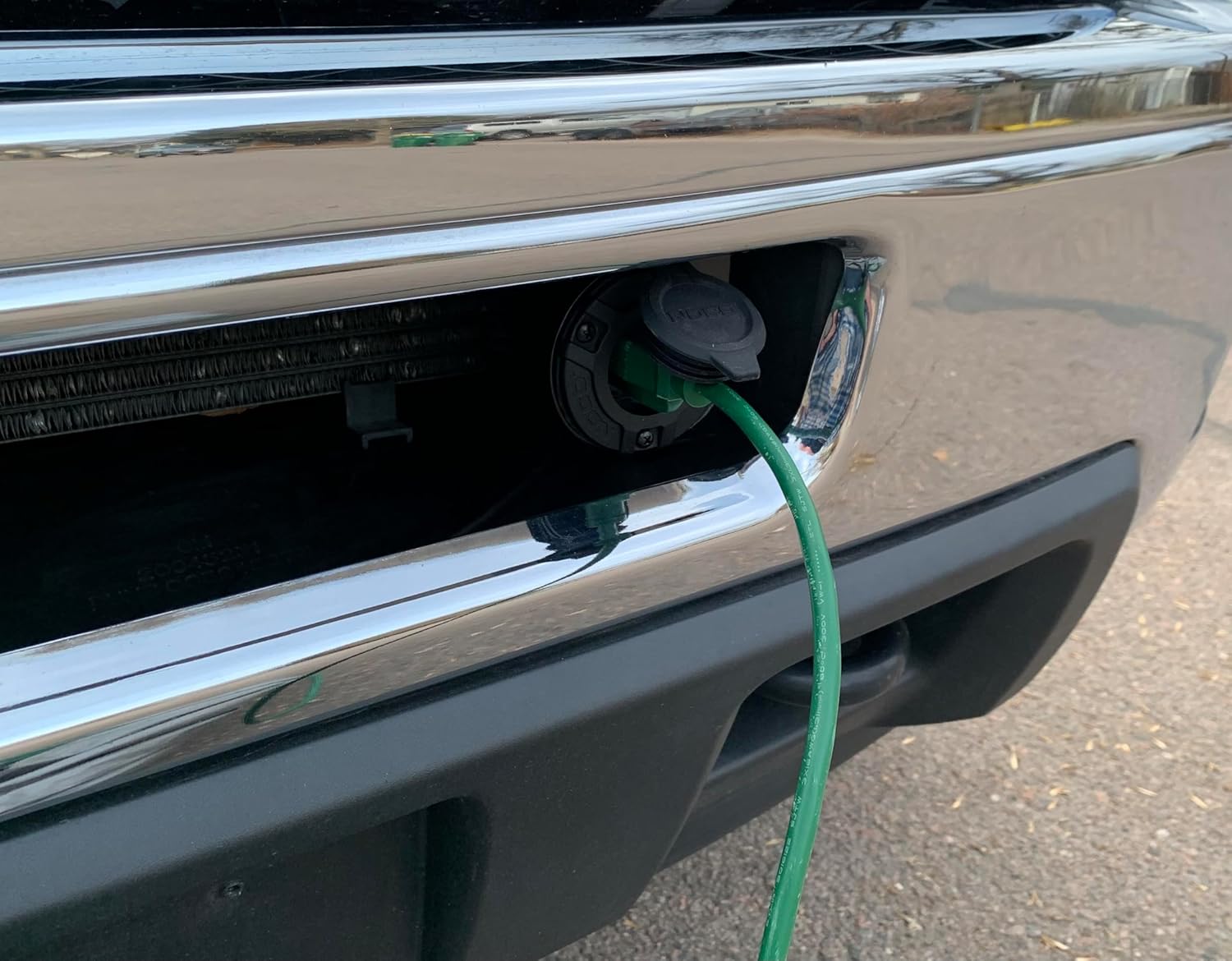 Mounting Bracket Compatible with NOCO GCP1 Plug for Engine Block Heater/Battery Charger AC Plug – Fits 2011-2014 Chevy Silverado 2500/3500 HD – Made in USA (Black Powder Coat)