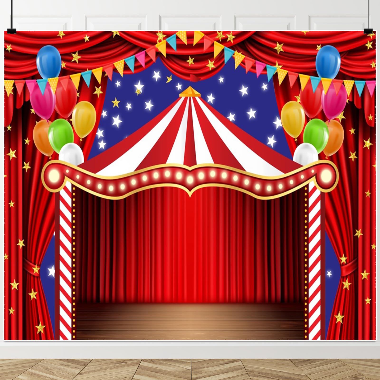 Circo Carnevale Sfondo 2,4 x 1,8 m Carnevale Tema Party Decorazioni Circus Tronco O Treat Decor Banner Neonato Baby Shower Compleanno Fotografia Sfondo Servizio Fotografico Photo Booth