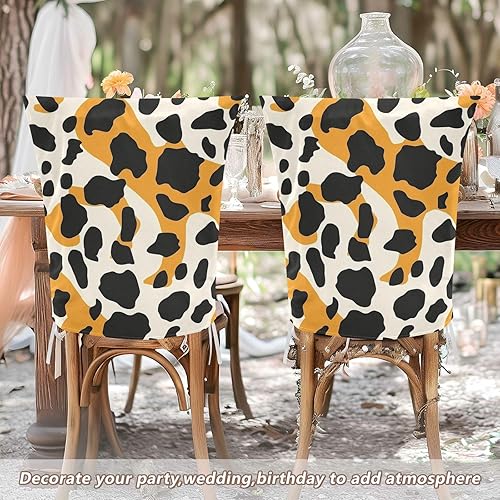 Miniatura 6 de Black and Oringe - Juego de 6 fundas decorativas para sillas de comedor, lavables, fundas para sillas de comedor