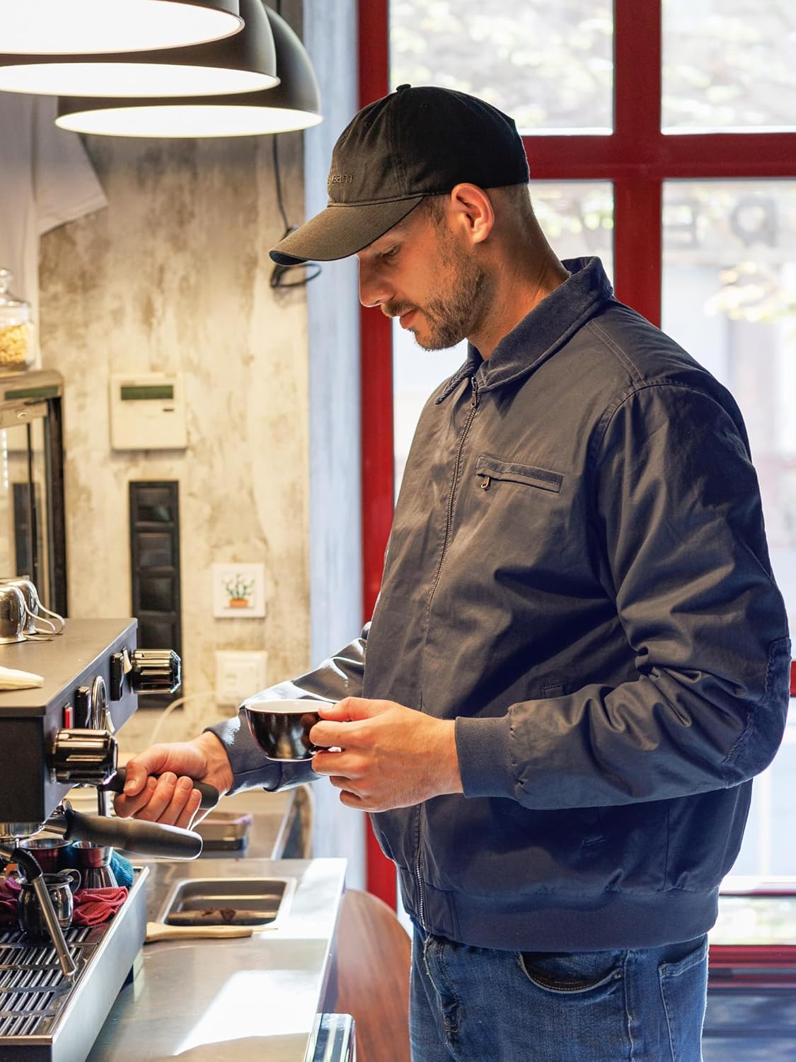 Mr.Stream Men's Waxed Cotton Duck Canvas Water-Repellent Sherpa Lined Fleece Front-Zip Jackets - Image 2