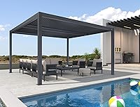 Vista 47 de PURPLE LEAF 94AS - Pérgola pequeña de aluminio compacto de 10 x 12 pies con techo rígido con listones ajustables para patio, cubierta de terraza