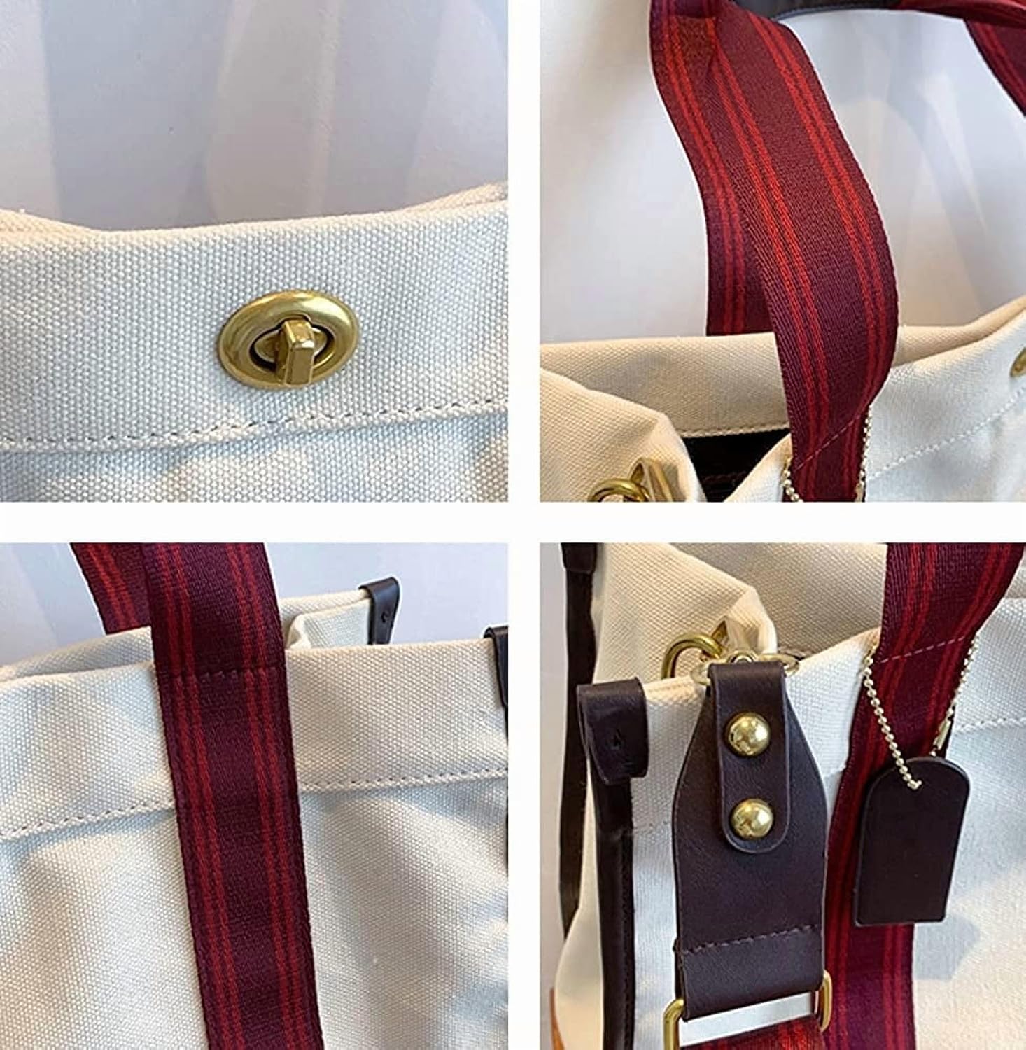 Women Chic Canvas Shoulder Bag Satchel Hobo Crossbody Bag Tote Purse Large Small