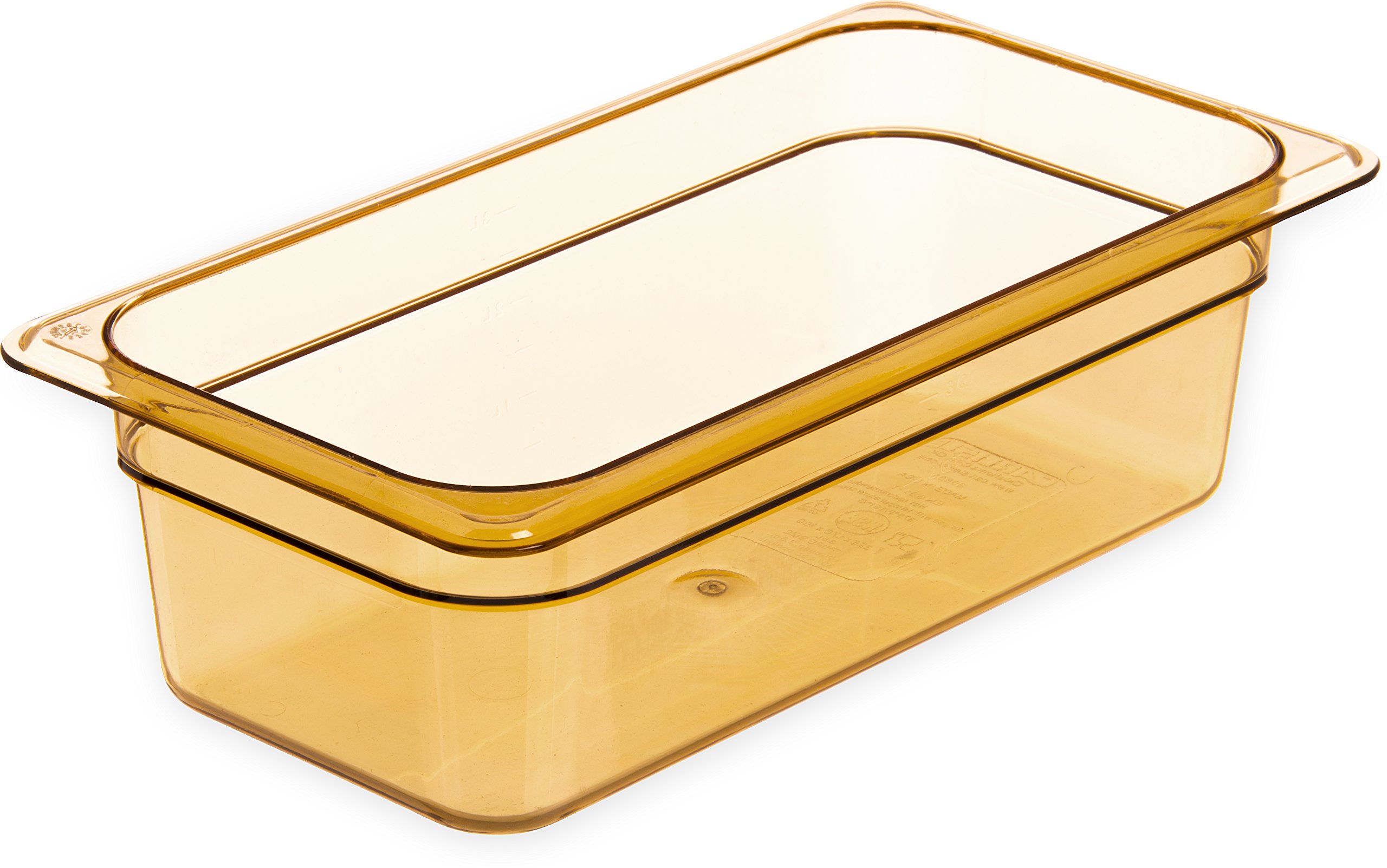 High Heat Food Pan by Carlisle FoodService Products – 1 Count (Pack of 1), 14.0 cups, Plastic, Amber, Model 3086113