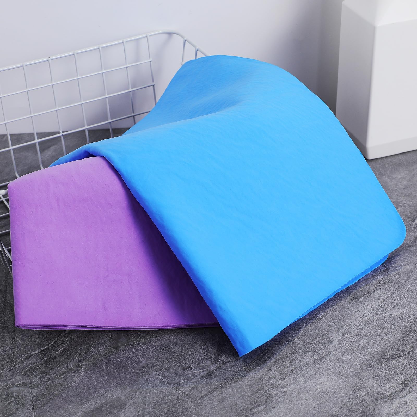 POPETPOP Asciugamani per Lavaggio Auto 66x43cm in Finta Pelle Scamosciata Set 2 Pezzi Asciugamano Assorbente Resistente allo Sbiadimento, per Asciugare e Pulire Veicoli