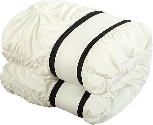 Miniatura 2 de Chic Home  Juego de cama con cobertor, de 16 unidades, Ashville, floral, con volados plisados, cama en una bolsa, color gris., Blanco, King