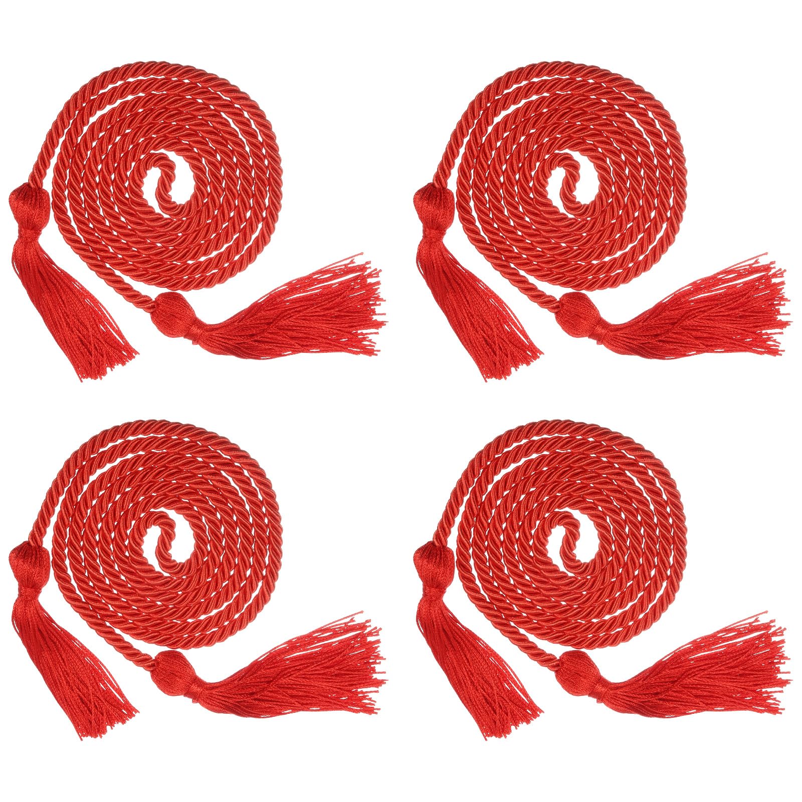 Cordon d'honneur rouge pour cérémonie de diplôme en polyester tressé de 170 cm avec pompon