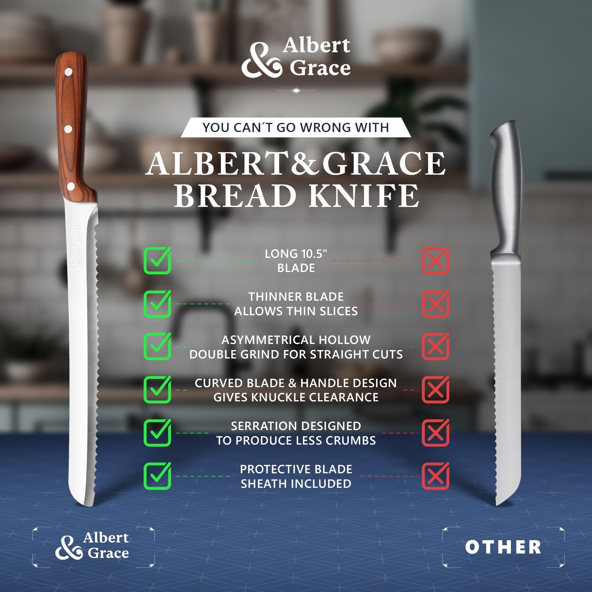 Serrated Bread Knife - Perfect for Sourdough -5