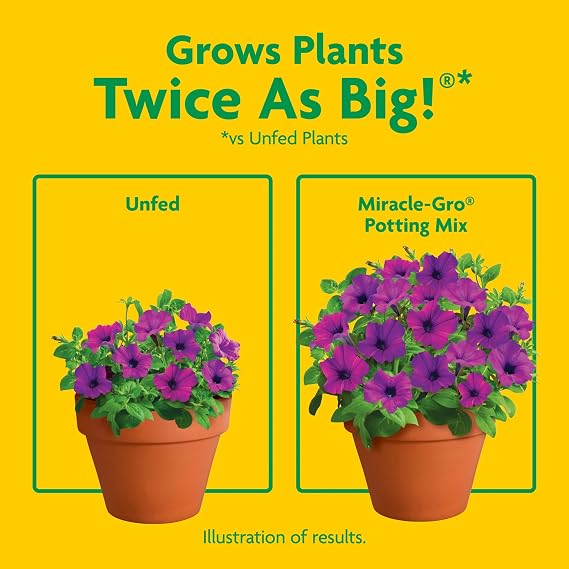 Miracle-Gro Potting Mix, 16 qt. (2-Pack) | For Container Plants, Flowers, Vegetables, Shrubs, Annuals, Perennials, Potting Soil Mix, Feeds up to 6 Months