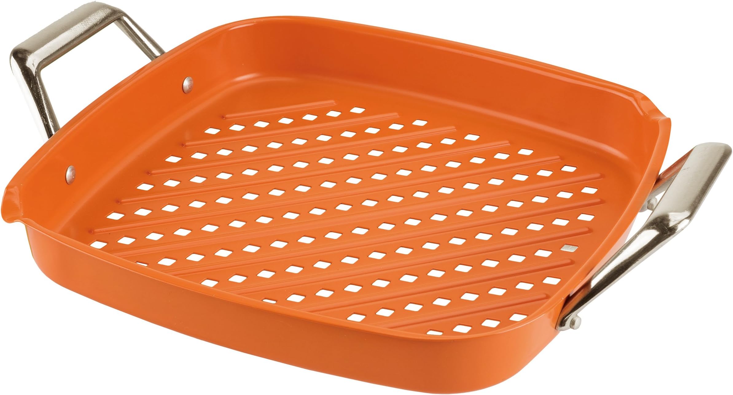 Mr. Bar-B-Q 08303CRFPX Ceramic Coated Deep Dish Searing Griddle, Orange