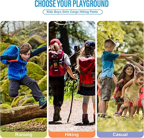 Miniatura 8 de Pantalones cargo para niños, estilo casual, secado rápido, impermeables, para senderismo, escalada, convertibles