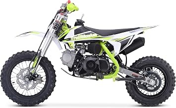 Trailmaster TM15 Dirt Bike 110cc Semi Automatic 4 speed, 24.21 inches seat height, Disk Brakes, Twin Spar Frame Green