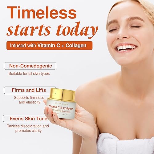 Miniatura 5 de Hidratante con vitamina C para la cara, dermatológicamente probado, con colágeno, crema facial antienvejecimiento, ultra hidratante, brillante,