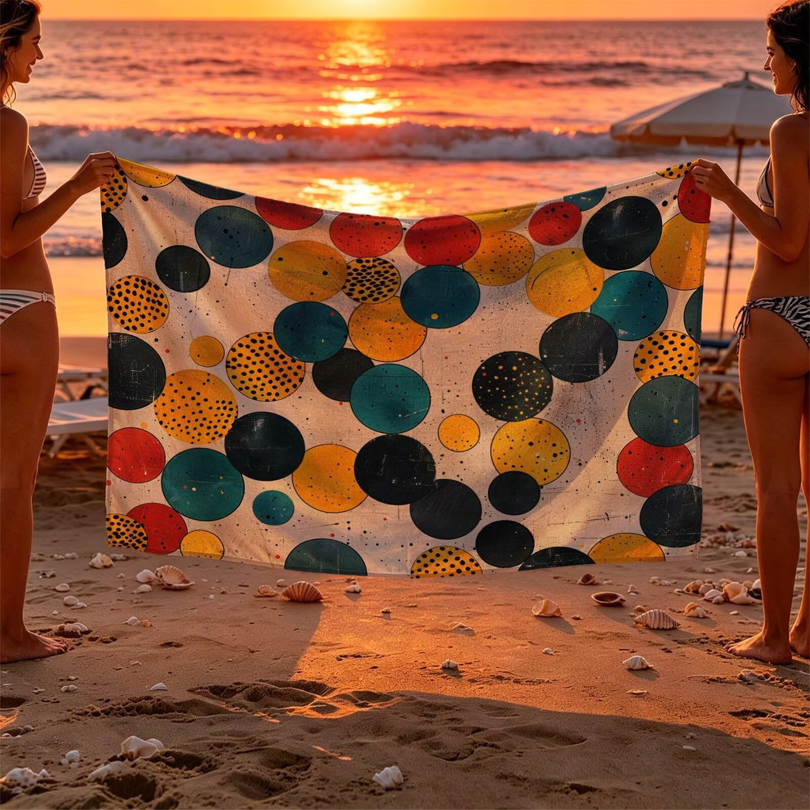 Toalla Playa Grande 220x160 Vacaciones Accesorios Viaje, Toalla Playa Redondo Suave Cómodo Secado Rápido, Sencillez Toallas Baño Grandes 160 x 220cm para Yoga Fitness Natación Sauna Baño XTLS-0902