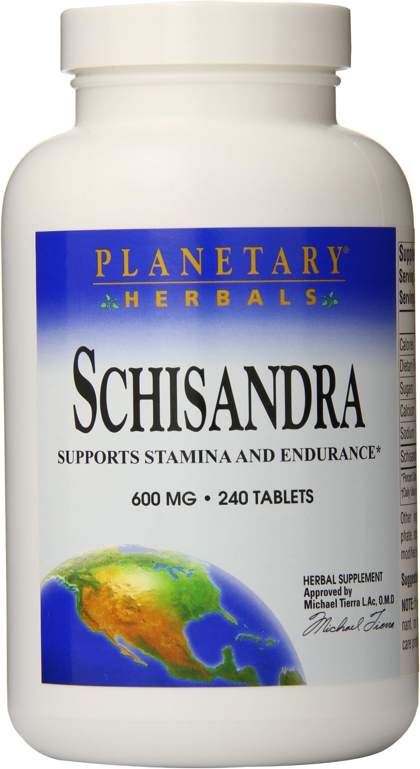 Planetary Herbals Schisandra Tablets, 600 mg, 240 Count
