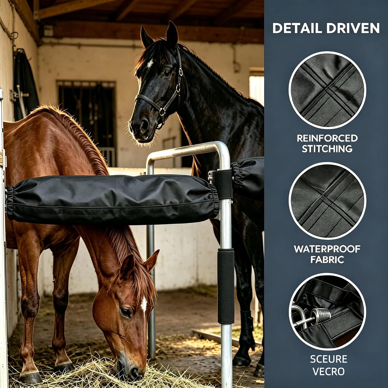 Flexible Horse Trailer Bar Protective Wrap, Waterproof Wear-Resistant Anti-Scratch Sleeve for Front and Rear Trailer Bars