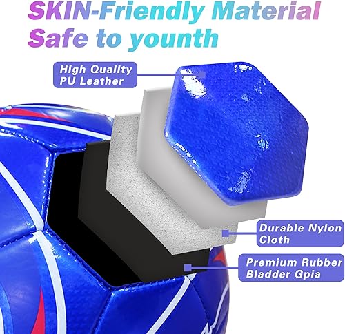 Miniatura 4 de Balón de fútbol tamaño 5 para hombre y mujer, pelota de entrenamiento oficial para niños, jóvenes y adultos, pelota de fútbol con bomba