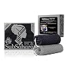 SubSahara Authentic African Net Sponge - 2 Pack Exfoliating Bath & Shower Loofah Sponge for Body & Face, Gentle Scrubber for All Skin Types, Travel, Durable (Black & Grey)