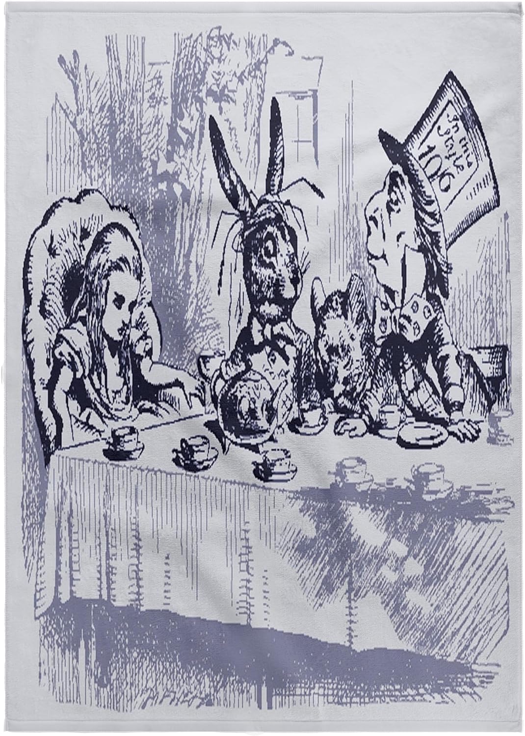 3dRose Image of Mad Hatters Tea Party in Vintage Blue 22x30 Bath Hand Pool Towel