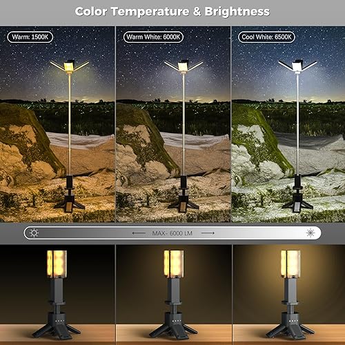 Miniatura 3 de Luces telescópicas de camping recargables 14000 mAh LED multifunción linternas magnéticas iluminación del sitio de trabajo inalámbrico regulable