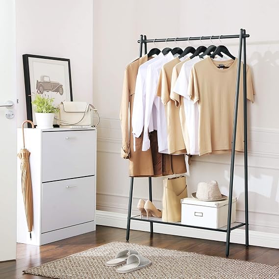 SONGMICS Clothes Rail, Clothes Rack Hanging Rail and Shelf
