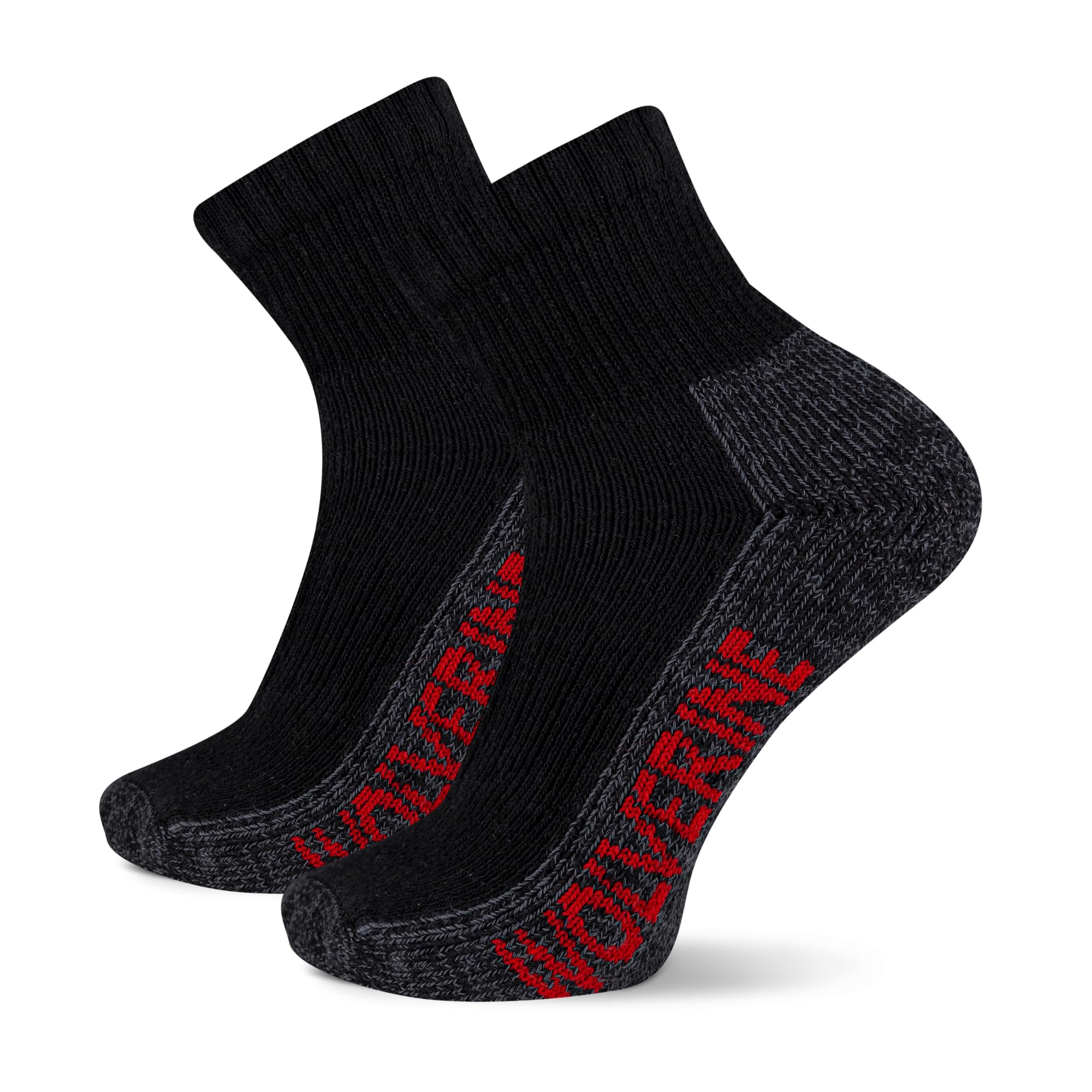 Wolverine Men's Steel Toe Cotton Work Boot Ankle Socks with Durable Cushioning (2 Pairs)